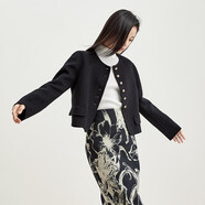 尚都比拉冬季100%羊毛雙面呢短款小香風(fēng)毛呢外套女小個(gè)子
