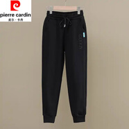 皮爾卡丹（pierre cardin）束腳褲春秋季新款灰色褲子女士休閑小腳休閑衛(wèi)褲休閑褲顯瘦 黑色 L (建議100斤-115斤)
