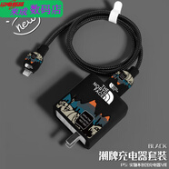 恒嵐適用于適用vivo120w充電器保護套數據線(xiàn)X100sproiQOO12Neo9s手機 印花款黑色背面 vivo120W雙typec四件套