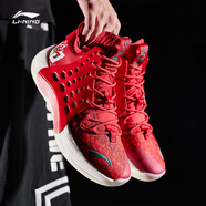 李寧（LI-NING）CBA男子音速7籃球鞋運動鞋 ABAP077-2朱砂紅/絳紅色 43