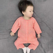 妙翡嬰兒衣服春夏新款薄款長(cháng)袖紗布爬爬服空調服新生兒睡衣寶寶連體衣