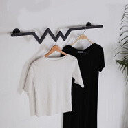 米黛蕾服裝店展示架上墻 服裝店展示架墻上掛衣服架墻壁組合正掛 黑色正掛120cm長(cháng) 閃電