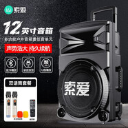 索愛(ài)（soaiy） SH36 無(wú)線(xiàn)藍牙音箱戶(hù)外大音量廣場(chǎng)舞音響小型家用K歌手提擺攤 F11【12吋低音+雙話(huà)筒】