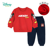 迪士尼寶寶（Disney Baby）童裝男童套裝潮酷米奇寶寶衛衣套裝保暖舒適 紅色 24個(gè)月/身高90cm