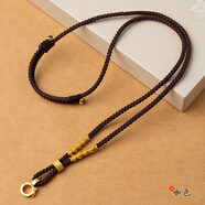藝楷藝楷玉墜項鏈繩子手工編織卡扣配繩可調(diào)節(jié)吊墜掛繩佛牌掛墜繩 3mm 咖色（萬能扣）
