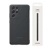 三星（SAMSUNG）適用原裝三星S21ultra手寫筆Spen全新觸控筆單筆手機(jī)殼保護(hù)套 原裝硅膠殼+原裝未拆封手寫筆