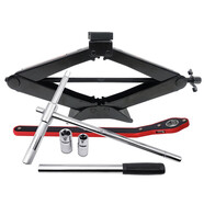 實(shí)力立牌（STAND UPRIGHT）ST-17522+608B汽車千斤頂 輪胎扳手 剪式省力換胎 便攜應(yīng)急救援汽修工具套裝