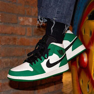 耐克（NIKE）男女鞋 Air Jordan 1  aj1 情侶款中幫透氣休閑輕便運(yùn)動(dòng)籃球鞋 852542-BQ6931-301 白綠腳趾 38