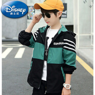 迪士尼（Disney）男童外套加絨加厚棉襖2025秋冬新款兒童中大童中長款風(fēng)衣外套棉服 海洋綠【春秋款】 150 建議身高140厘米