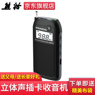 熊貓（PANDA） 6203鋰電版收音機(jī)迷你充電式插卡便攜式老年人小型戲曲隨身聽(tīng)FM調(diào)頻廣播半導(dǎo)體 黑色+USB充電器