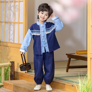 洽函壯族服裝兒童女廣西三月三男女童少數(shù)民族服飾幼兒學(xué)生班服演出服 男童套裝 120