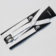 暢印 韓版背帶褲背帶夾彈力織帶吊褲帶男女通用西裝吊帶裙松緊織帶褲夾 銀色夾四夾交叉白色2.5cm寬度 100cm 長(cháng)度