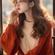 施洛瀾秋冬裝加厚毛衣女2025新款雅丹風韓系寬松針織內搭打底衫外穿上衣 圖片色 均碼 建議80-135斤