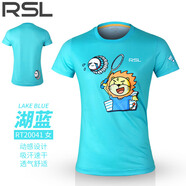 新RSL亞獅龍羽毛球服男女速干球衣運動T恤RT10041親子情侶衫 RT20041女款 湖藍色 XXL