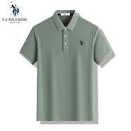 U.S. POLO ASSN.polo衫男短袖夏季保羅商務(wù)休閑翻領(lǐng)男裝上衣t恤豆綠色L
