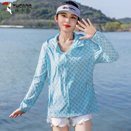 啄木鳥品牌upf50+防曬衣女夏新款2025休閑戶外衣騎行衣皮膚衣空調(diào)服 藍(lán)色 M 建議[80---95]