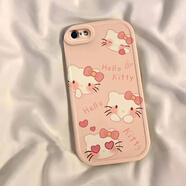適用蘋(píng)果5s手機(jī)殼可愛(ài)凱蒂貓iPhone5S硅膠全包防摔保護(hù)套IP5粉色 愛(ài)心貓咪白底 iPhone5S