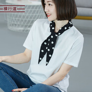 橫行道2026夏裝白色t恤女寬松短袖純棉體恤打底衫全棉雪紡拼接上衣黑色 白色 M