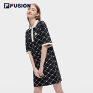 FILA FUSION斐樂官方潮牌女子連衣裙2024夏季透氣時(shí)尚寬松POLO領(lǐng)連身裙女裝