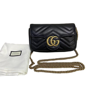 【二手95新】G古 ucci 馳中號白色marmont手提單肩斜挎女士包袋 圓餅包 水桶包 95新marmont mini黑色單肩斜挎鏈條女包