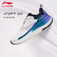 李寧跑步鞋男休閑鞋春秋新款時(shí)尚運動(dòng)鞋輕質(zhì)跑鞋減震回彈科技透氣男鞋 25乳白色 41