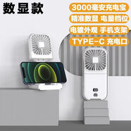 藍(lán)鯨喜掛脖風(fēng)扇隨身便攜式迷你手持小風(fēng)扇 usb桌面充電寶辦公家用小風(fēng)扇 風(fēng)扇-F30pro數(shù)顯版-白色