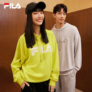 斐樂(lè)（FILA）官方多彩衛(wèi)衣長(zhǎng)袖情侶裝寬松時(shí)尚運(yùn)動(dòng)連帽套頭衫男女上衣印花 （加絨）硫磺綠-YE XL 180/100A