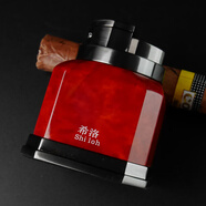 希洛桌面大型臺(tái)式打火機(jī) 強(qiáng)勁四直沖火苗氣體雪茄打火機(jī) 辦公客廳擺件 黑鎳 1個(gè)