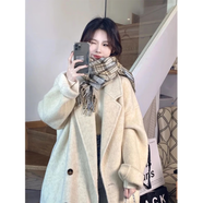 喬詩彤 2024秋冬新款夾棉毛呢大衣女赫本風(fēng)呢子外套小個子高級感寬松 燕麥色【夾棉加厚】 L