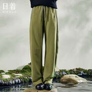 日著設(shè)計師女裝2025秋季新款運動休閑寬松顯瘦高級窄版直筒長褲子 朝綠加厚款 XL