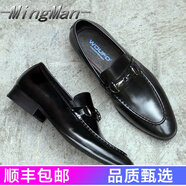 禾鞋一品高端商務(wù)意大利馬銜扣皮鞋男一腳蹬樂福鞋英倫男士商務(wù)休閑鞋尖頭男鞋 黑色 38