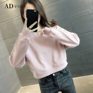 香港潮牌ADVSUS官方早秋洋氣短款衛衣女裝年新款小個(gè)子外套春秋薄款高腰小款上衣 粉藕色 S 80-100斤