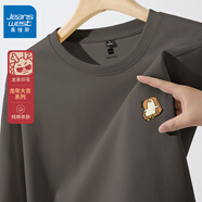 真維斯（Jeanswest）純棉長袖打底衫男秋冬2024新款重磅220G本命年龍年內(nèi)搭圓領t恤男 中灰（JZS沙發(fā)鴨X） M