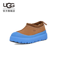 UGG秋季男女同款舒適簡約厚底圓頭低幫塔斯曼時尚休閑鞋 1144096 CBG | 栗色/天藍色 37