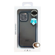 COMMA珂瑪 逸彩撞色磨砂防摔手機殼 適用于蘋果iPhone 12系列 藍邊【iPhone 12/12 Pro】