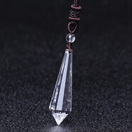 天然白水晶六芒星吊墜單尖雙尖天使之淚靈擺男女項鏈吊墜禮物 單尖+掛繩