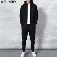 AFILMBY春秋運動(dòng)套裝男休閑運動(dòng)服男秋季運動(dòng)衣男士健身服套裝男運動(dòng)裝 開(kāi)衫(秋裝2件套) 3XL
