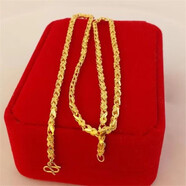 QUAMER金店款紗金項鏈女款24鍍黃金色項鏈不掉色防金鏈子鎖骨鏈 小白兔項鏈 長(cháng)45厘米