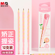 晨光(M&G)文具 2B洞洞鉛筆12支 兒童正姿矯姿鉛筆學(xué)生練字筆 易握不易斷無鉛毒筆 粉色款A(yù)WP307A9