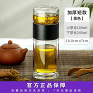 創(chuàng  )建（Crthl）創(chuàng  )健玻璃杯 雙層創(chuàng  )意車(chē)載便攜男女士泡茶杯玻璃 茶水分離水杯子 黑色加厚底款
