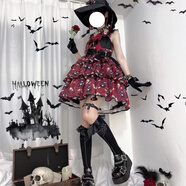 樹奈奈 庫(kù)洛米衣服cos 黑貓艾琳娜三段裙子Lolita:jsk洛麗塔連衣裙cos 5019玫紅色 L