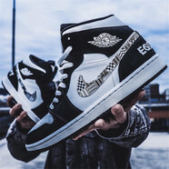耐克（NIKE）新款男鞋Air Jordan 1 AJ1 喬1高幫舒適運(yùn)動(dòng)透氣休閑輕便籃球鞋 852542-010 黑人月 40.5