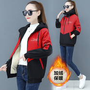蕭遇（XIAOYU）短外套女裝春秋季新款2024年女士學(xué)生小香風(fēng)休閑棒球服夾克上衣服 紅色#542 加絨 2XL （建議120-130斤）