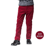 ELPA（斷碼促銷(xiāo)）ELPA兒童休閑褲男童長(cháng)褲韓版修身彈力中大童褲子 紅色加絨褲NK0020c 145