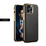 曼爾適用蘋(píng)果12Promax手機殼高檔限量進(jìn)口5g牛皮商務(wù)真皮全包iPhone13保護套promax 蘋(píng)果13Pro-爵士黑