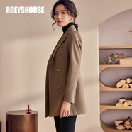ROEYSHOUSE羅衣知性駝色西裝外套冬裝新款通勤OL保暖簡約毛呢西服03319 駝色 M