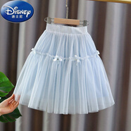 迪士尼（Disney）女童半身裙夏裝2023新款洋氣兒童短裙蓬蓬裙女孩半裙夏季裙子紗裙 藍(lán)色 110 適合100cm左右身高