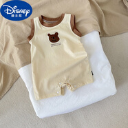 迪士尼（Disney）嬰兒衣服背心連體衣夏季哈衣卡通兒童連身衣0-1歲男寶寶外出爬服 圖色 80cm 建議0-1歲