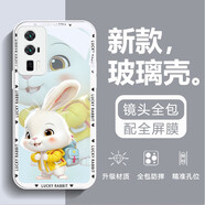 虎克船長(cháng) 適用紅米K60手機殼玻璃殼超薄防摔k60Pro保護套k60至尊版鏡頭全包硅膠磨砂創(chuàng  )意時(shí)尚網(wǎng)紅男女款 紅米K60Pro【金屬銀-夾克背包兔】配全屏膜