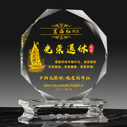 頂軒（DinGXUAn）定制榮退休紀念品送老師單位同事員工水晶實(shí)木金屬陶瓷獎杯感謝牌 C款（水晶八角款）大號20厘米寬